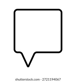 Minimalist Speech Bubble Outline Icon, Simple Chat Message Symbol, Black Line Communication Vector EPS 10