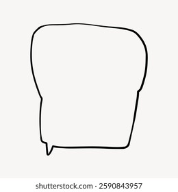 Minimalist speech bubble outline on a plain background. Simple speech bubble design for text. Speech bubble for communication and dialogue emphasis. Vector illustration.