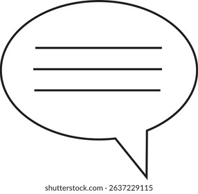 Minimalist Speech Bubble Outline Vector for Chat Interface, Communication Design, Social Media Icon, and Message Concept