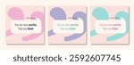 Minimalist Speech Bubble Quote Template – Aesthetic Pastel Style for Social Media, Motivational Typography, and Posters. Pink, Purple, Blue.