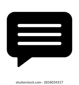 Minimalist speech text bubble icon