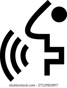 Ícone Minimalista de Fala e Comando de Voz - Símbolo de Comunicação por Áudio
