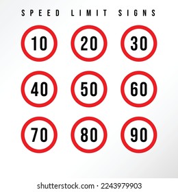 Minimalist speed limit sign in vector design.