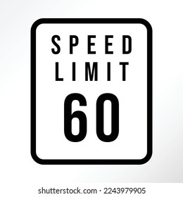 Minimalist speed limit sign in vector design.
