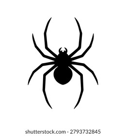 Minimalist Spider Arachnid Silhouette Vector Icon