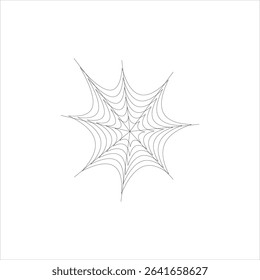 Minimalist Spider Web Line Art on White Background
