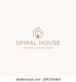 minimalist SPIRAL HOUSE apartment door Logo design