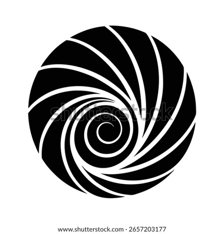 Minimalist spiral shell logo graphic design vector