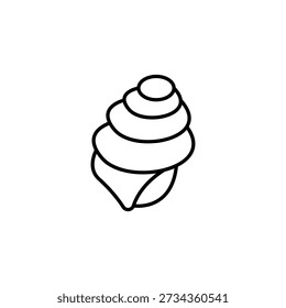 Esboço minimalista da concha em espiral Desenho Beach Ocean Snail Aquatic Life Symbol