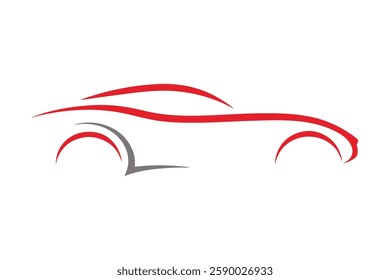 Minimalist Sports Car Sleek Automotive Line Art Vector.