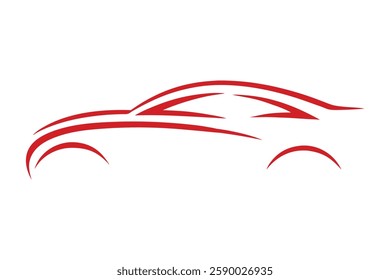 Minimalist Sports Car Sleek Automotive Line Art Vector.