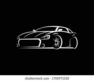 minimalist sports car vector background black