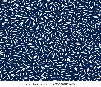 Modelo inconsútil manchado minimalista. Formas orgánicas Abstractas, puntos, gotas, manchas, círculos, copos de nieve sobre un fondo oscuro. Vector dibujando a mano boceto textura de puntos