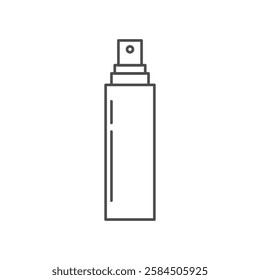 Minimalist spray bottle icon in outline style, representing a beauty and skincare product. This vector illustration is perfect for cosmetics branding.