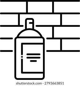 Minimalist Spray Paint Can Icon On Brick Wall Background Spray paint
