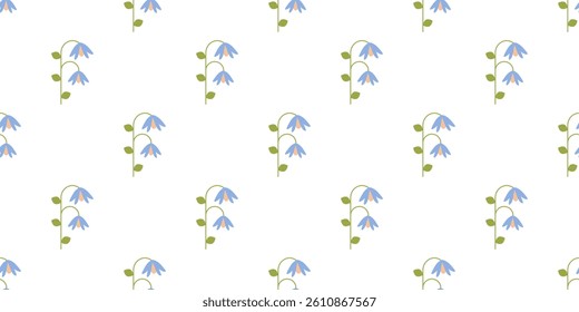 Minimalist spring seamless pattern for print. Abstract flowers on white background. Pretty floral girly background. Flat minimalist design.