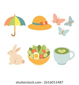 Minimalist Spring Season Elements Set