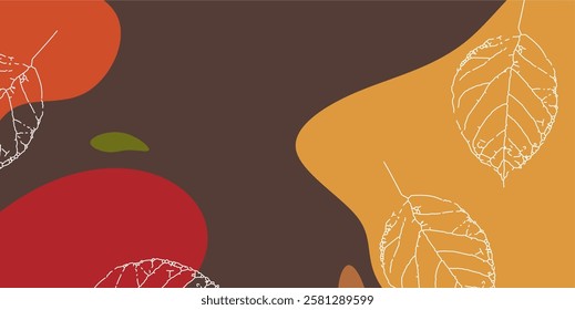 Minimalist spring theme background with leaf decoration and empty area for text, aesthetic background