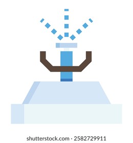 Minimalist sprinkler icon representing automated irrigation, lawn care, and water-efficient gardening systems.