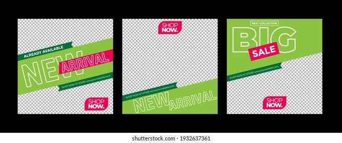 Minimalist square banner template. Editable geometric color background with stripe lines, shape and photo college placement. Vector illustration for print, poster, social media post, and or internet feed.
