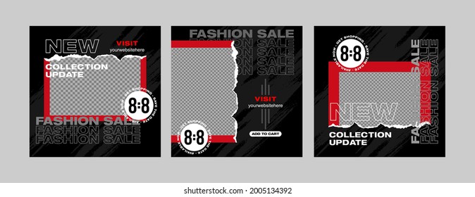 Minimalist square banner template. Editable geometric color background with stripe lines, shape and photo college placement. Vector illustration for print, poster, social media post, and or internet.