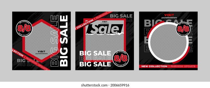 Minimalist square banner template. Editable geometric color background with stripe lines, shape and photo college placement. Vector illustration for print, poster, social media post, and or internet.