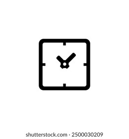 Minimalist square clock icon, perfect for web and app design.