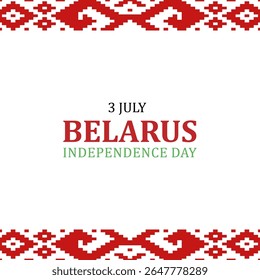 Um design quadrado minimalista comemorando o Dia da Independência da Bielorrússia
