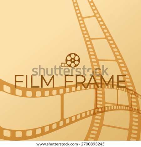 Minimalist square film frame template with filmstrips. Cinema template. Vector illustration