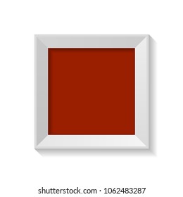 Minimalist square frame with blank artboard isolated on white background vector illustration.