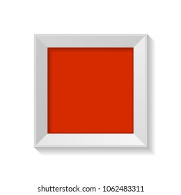 Minimalist square frame with blank artboard isolated on white background vector illustration.