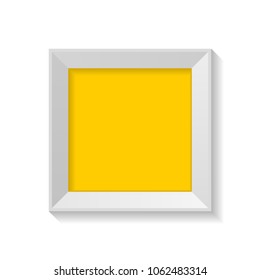 Minimalist square frame with blank artboard isolated on white background vector illustration.