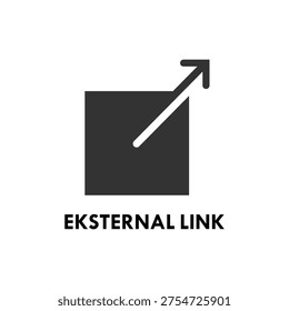 Minimalist square icon with an arrow pointing outward, symbolizing external link, website navigation, and data export functionality.