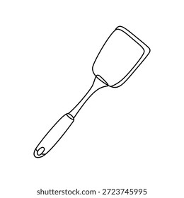 Minimalist Square Kitchen Turner line art Illustration