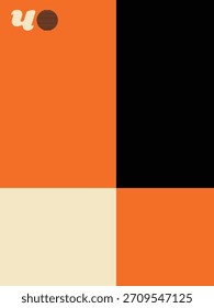 Diseño cuadrado minimalista: diseño geométrico con tonos contrastantes y acento de marca