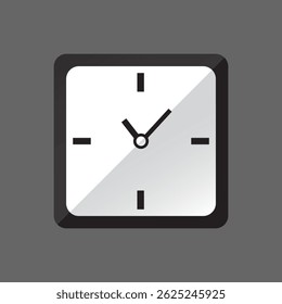 Minimalist square wall clock icon with glossy gradient style