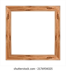 Minimalist square wooden frame. Vector