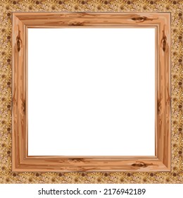 Minimalist square wooden frame. Vector