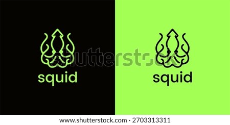 Minimalist Squid Logo Design Wordmark