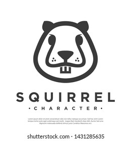 minimalist squirrel character vector logo