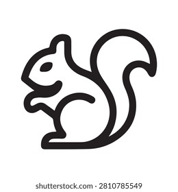 Minimalist squirrel line art icon vector illustration
