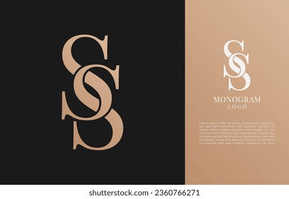 minimalist SS initial letter vintage brand and logo