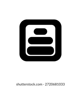 Minimalist stacked horizontal bars icon