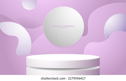 Minimalist stage product background on pastel color and geometry 3d shape make nice space for stand product background. advertising preview. vector background. banner design. landing page for product.