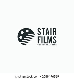 Minimalist STAIR FILMS silhouette logo design