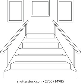 Minimalistische Treppenlinie Kunstvektor