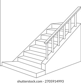 Minimalistische Treppe Linie Kunst Vektorgrafik