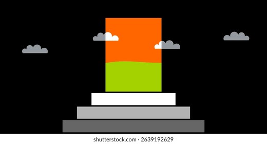 Minimalist stairs leading to an open portal, representing new beginnings, opportunity, and personal growth. Ideal for concepts of future, success, and transformation