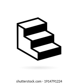 minimalist stairs vector logo icon