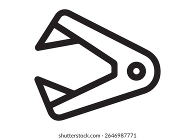 Um ícone de remoção de grampeamento minimalista em um plano de fundo branco